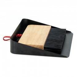 Ensemble de nettoyage pour poêle et cheminée Pelle et brosse en métal robuste pour cendres et suie