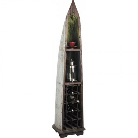 Teak wooden shelf shape boat hull with locker 10 bottles furniture bar shelf living room rustic