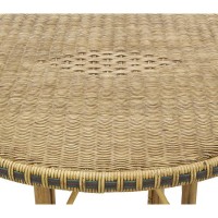 Table ronde en rotin et manau Ø80 cm jardin, véranda, terrasse couverte, salon, cuisine