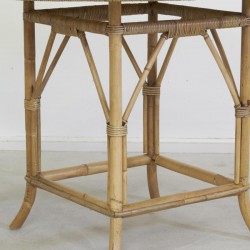 Table ronde en rotin et manau Ø80 cm jardin, véranda, terrasse couverte, salon, cuisine