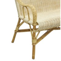 Sofa in natural rattan 2 places, living room, office, garden, veranda, terrace and pergola