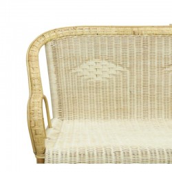 Divano in rattan naturale a 2 posti, soggiorno, ufficio, giardino, veranda, terrazza e pergolazione