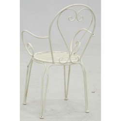 Garden chair in aged white metal