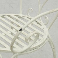 Tuin fauteuil in oud wit metaal
