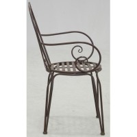 Poltrona de jardim em metal envelhecido marrom