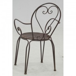 Garden chair in brown aged metal