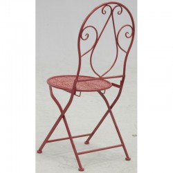 Folding garden chair in red metal