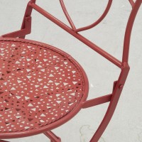 Silla de jardín plegable de metal rojo