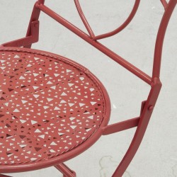 Chaise de jardin pliante en métal rouge