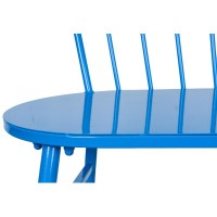 Blue lacquered metal garden bench, Modern design outdoor bench