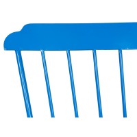 Blue lacquered metal garden bench, Modern design outdoor bench