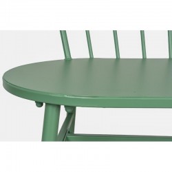 Outdoor Garden Bench w zielonym lakierowanym metalu, nowoczesny komfort