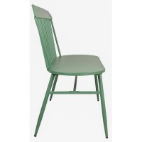 Outdoor garden bench in green lacquered metal, modern comfort