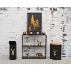 Wall frame painted wood fir pattern, rustic country style nature decoration