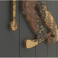 Zwart houten wandframe, decoratieve tafel bergkiër voor modern interieur