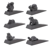 Set of 6 animal-shaped cast iron door holds, robust door block, decorative door stop and door stop