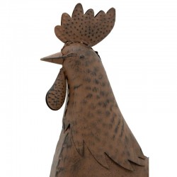 Dekorativer Trainer in braunem Metall zum Pose, Skulptur Hen Garten, rustikale Outdoor-Dekoration