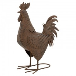 Dekorativer Trainer in braunem Metall zum Pose, Skulptur Hen Garten, rustikale Outdoor-Dekoration