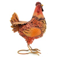 Roux decorativa galinha para instalar, original e resistente ao ar livre decoração de jardim