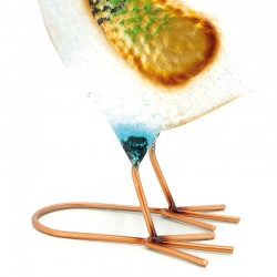 Poule décorative en métal roux à poser, décoration de jardin extérieure originale et résistante