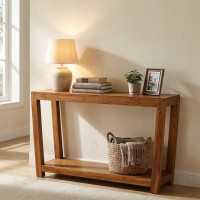 Wooden console table mahogany elegant entrance furniture for living room, hallway, kitchen and office