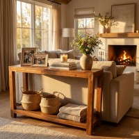 Tabla de madera de madera de caoba Muebles de entrada elegantes para sala de estar, corredor, cocina y oficina