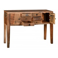 Console di legno riciclata 6 cassetti 2 porte input cabinet soggiorno tavolo da cucina alto stoccaggio