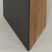 Console di pino riciclata naturale e nera, mobili in quercia impiallacciatura, soggiorno, cucina moderna