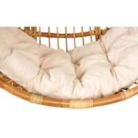 Giardino Swing appeso in rattan crudo con cuscino