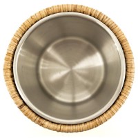 Natural Rattan Refresher med rustfrit stålbakke, Ice Bucket Design og praktisk
