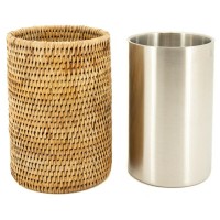 Natural Rattan-opfrisser met roestvrijstalen lade, ijsemmerontwerp en handig