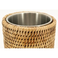 Natürlicher Rattan-Auffrischung mit Edelstahlfach, Eisschummendesign und bequem