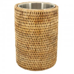 Refresher natural da rattan com a bandeja de aço inoxidável, projeto do balde de gelo e conveniente
