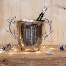 Aluminium champagne-emmer met herten houten handvatten, chique en originele ontwerp Ice Bucket