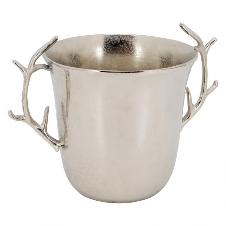 Aluminium Champagne Bucket med hjort trehåndtak, elegant og original design isbøtte