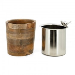 Champagne hink i mango med aluminiumfåglar, elegant design ishink