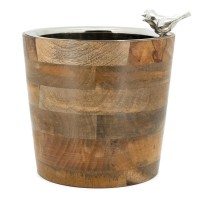 Manguier champagne bucket with aluminum birds, stylish design ice bucket