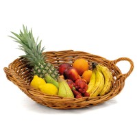 Round professional presentation basket in elegant brown poelet for business