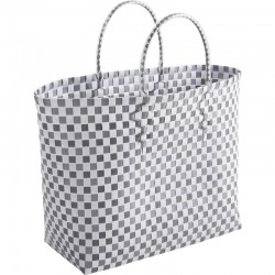 Bolsa de plástico reciclado gris, duradero, ligero y ecológico para uso diario