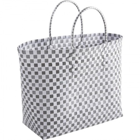 Grey, durable, lightweight and ecological recycled plastic bag for everyday use