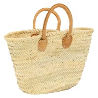 Palm bag with thick oiled leather handles