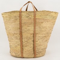 Grand Cabas Palm Cooling med lær Anses, elegant og holdbar naturlig handlekurv strand