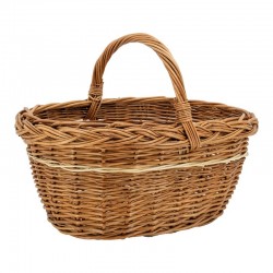 Cesto de compras de vime natural robusto e elegante para provisões