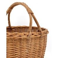 Cesto de compras de vime natural robusto e elegante para provisões