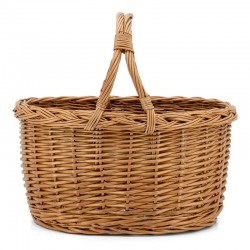 Sturdy and elegant natural wicker shopping basket for provisions