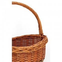 Solidny i elegancki naturalny buff wiklinowy koszyk na wyścigi, piknik