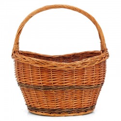 Panier à provisions en osier buff naturel robuste et élégant pour courses, pique-nique