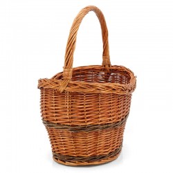 Solidny i elegancki naturalny buff wiklinowy koszyk na wyścigi, piknik