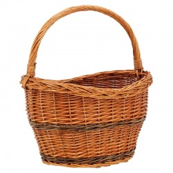 Sturdy and elegant natural wicker basket for shopping, picnic