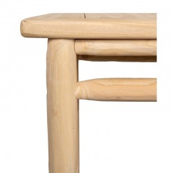 Hölzerner Holztisch aus Holz, Terrasse und Terrasse, dauerhafter und eleganter rustikaler Stil